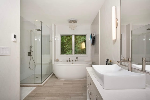 2367 Apache Ct, Mendota Heights, MN 55120 - full bath with a shower stall, vanity, and a soaking tub