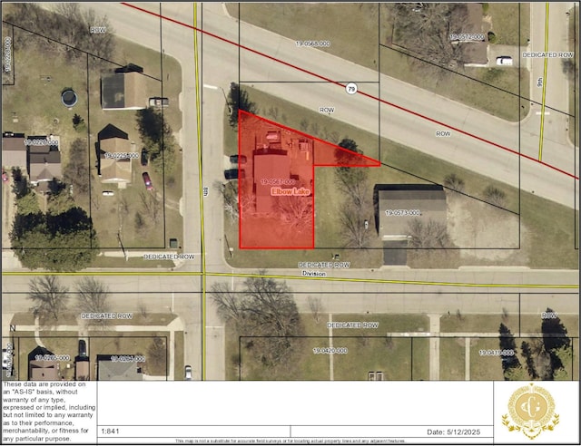 810 Division St, Elbow Lake, MN 56531 - map of property location with property boundaries highlighted