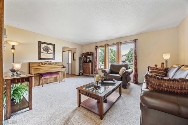 5701 33rd St S, Fargo, ND 58104 - living area with light colored carpet, a textured ceiling, and baseboards