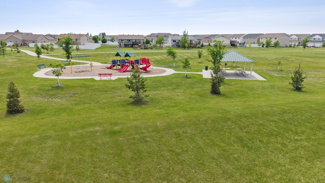 5701 33rd St S, Fargo, ND 58104 - view of grassy yard with a residential view and a gazebo