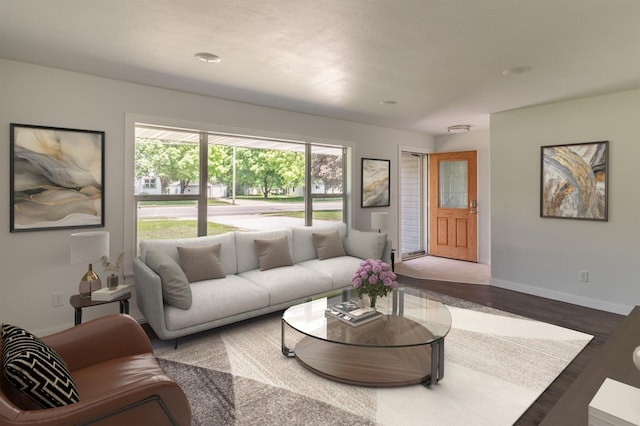 1020 1st St S, Cold Spring, MN 56320 - living area featuring baseboards and wood finished floors