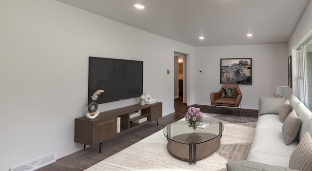 1020 1st St S, Cold Spring, MN 56320 - living room featuring recessed lighting, baseboards, and wood finished floors