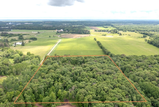 19214 County Road 12, Irondale Twp, MN 56455 - view of rural area with property parcel outlined and a forest