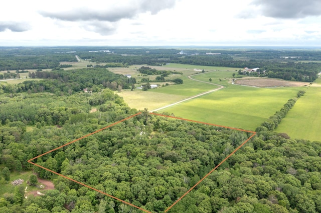 19214 County Road 12, Irondale Twp, MN 56455 - overview of rural landscape featuring property boundaries highlighted and a forest