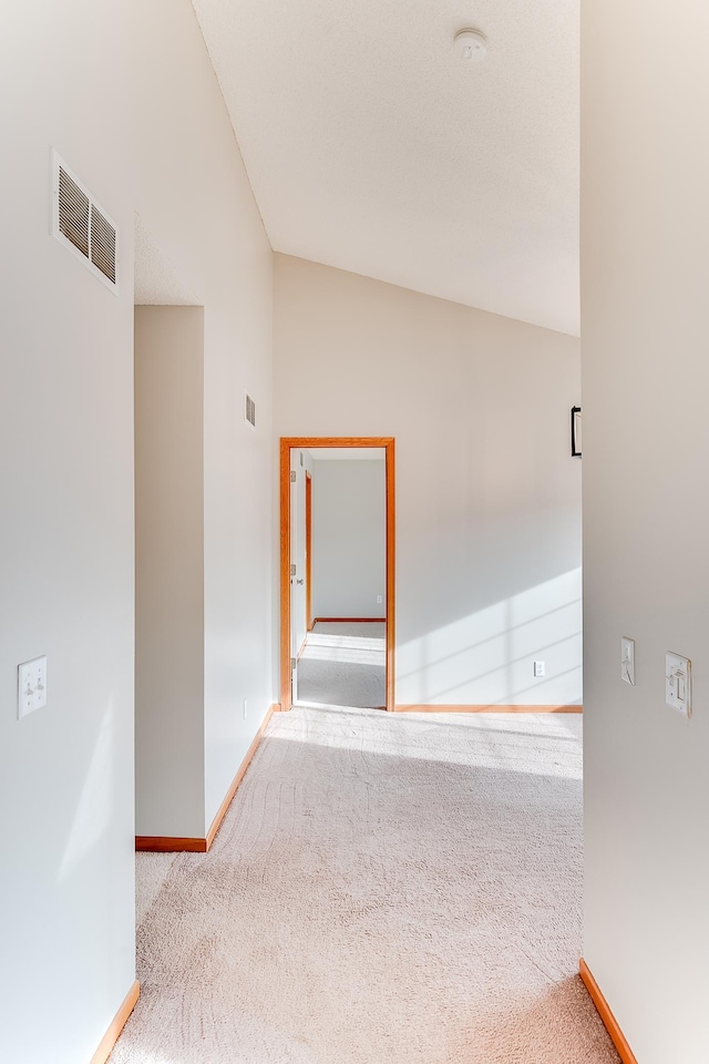 7539 Derby Ln, Shakopee, MN 55379 - hall with carpet, baseboards, and vaulted ceiling