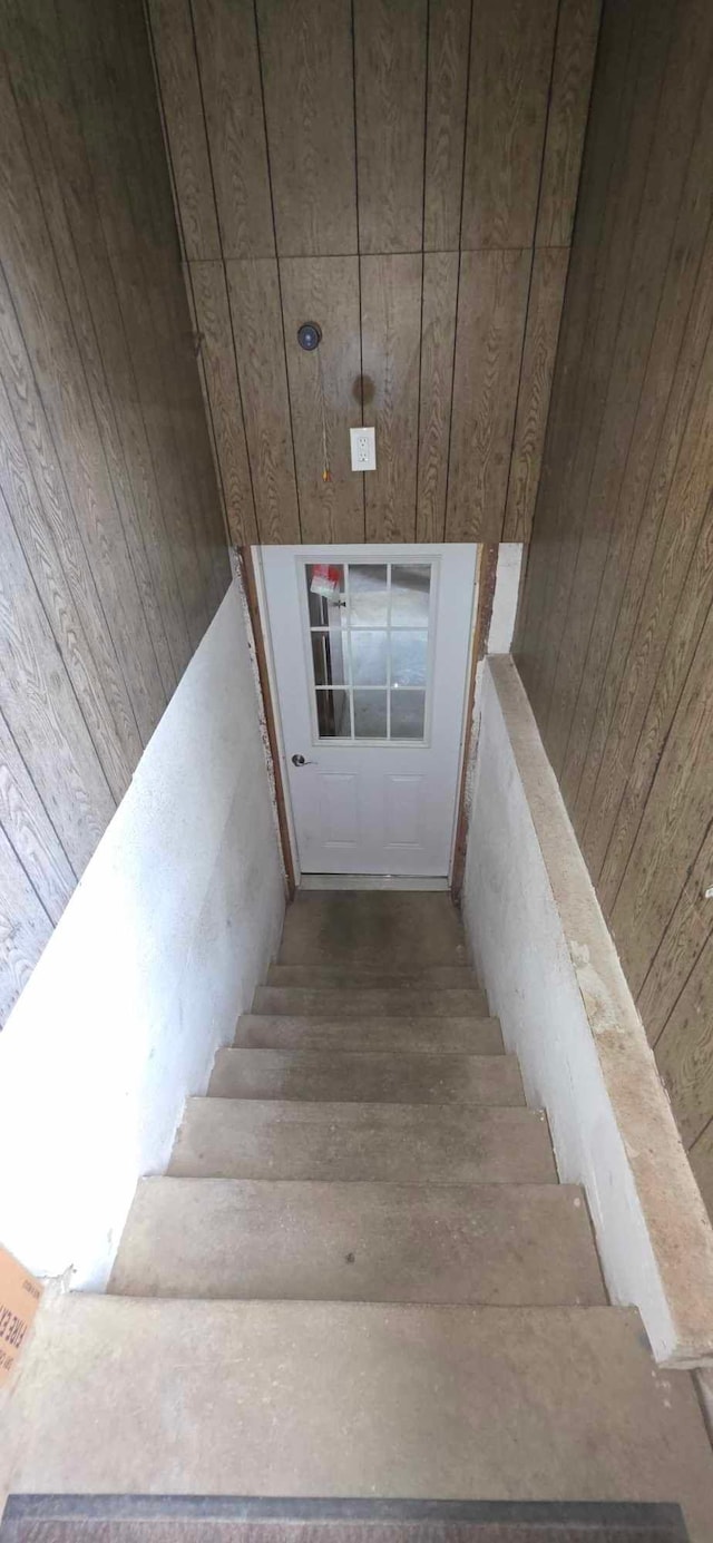 17548 749th Ave, Albert Lea Twp, MN 56007 - stairway featuring wooden walls