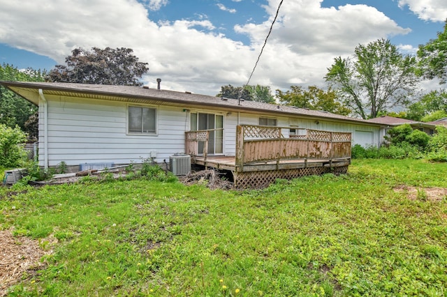 4035 Beryl Rd, Eagan, MN 55122 - rear view of property with a wooden deck and central AC