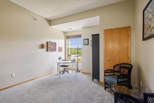 3310 Nicollet Ave Unit 302, Minneapolis, MN 55408 - carpeted home office with a textured ceiling and baseboards