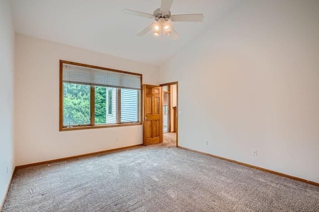 1584 126th Ln NW, Coon Rapids, MN 55448 - spare room featuring light carpet, a ceiling fan, and vaulted ceiling