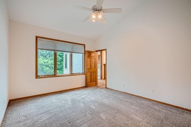 1584 126th Ln NW, Coon Rapids, MN 55448 - unfurnished room featuring light colored carpet, ceiling fan, and vaulted ceiling