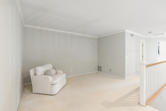 5555 70th St, Edina, MN 55439 - unfurnished room featuring crown molding, an upstairs landing, carpet floors, and baseboards