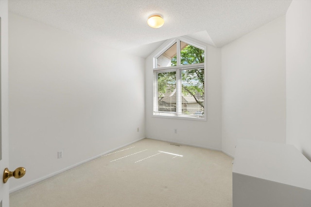 5555 70th St, Edina, MN 55439 - carpeted empty room with vaulted ceiling, a textured ceiling, and baseboards