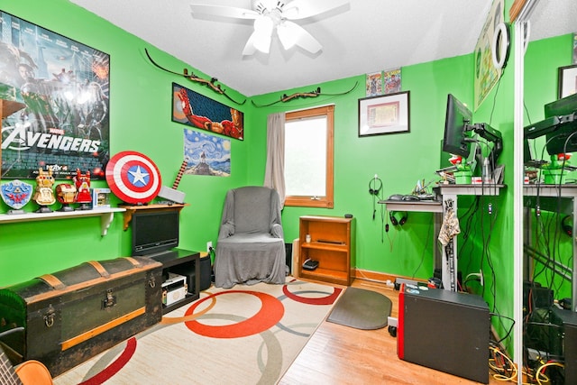 15607 93rd Cir NE, Otsego, MN 55330 - recreation room with a ceiling fan and wood finished floors