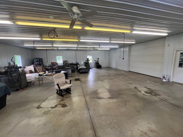 4365 40th St SW, Marysville Twp, MN 55390 - garage featuring a ceiling fan