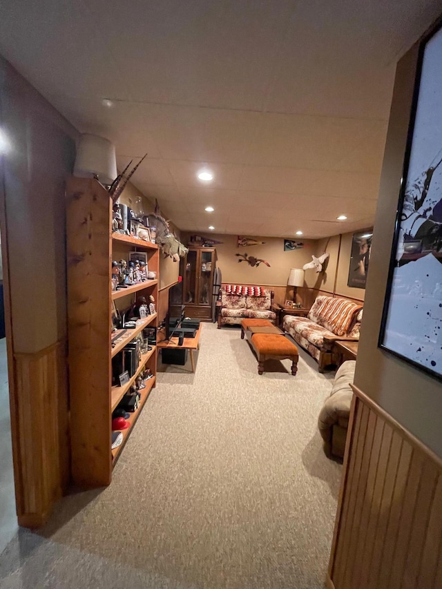 718 22nd St NW, Bemidji, MN 56601 - carpeted living room with recessed lighting