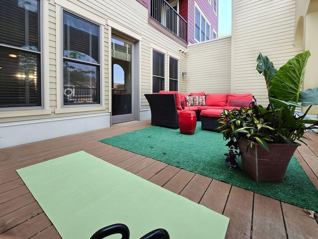 650 Main St N Unit B05, Stillwater, MN 55082 - wooden terrace featuring an outdoor hangout area