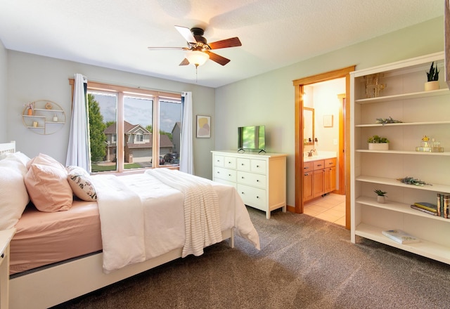 462 Rowena Curv, Elko New Market, MN 55054 - bedroom with light carpet, ensuite bath, and ceiling fan