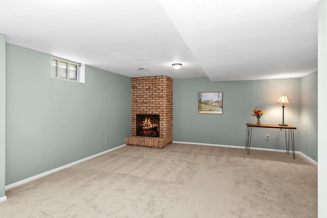 5625 Upton Ave S, Minneapolis, MN 55410 - below grade area with carpet floors and a fireplace