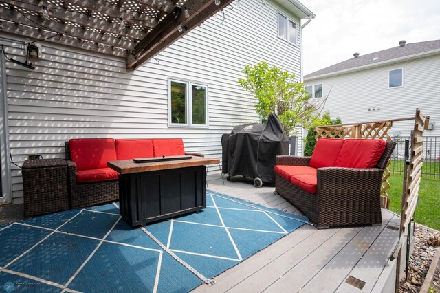 4408 Riverwood Dr N, Fargo, ND 58102 - wooden terrace with an outdoor hangout area