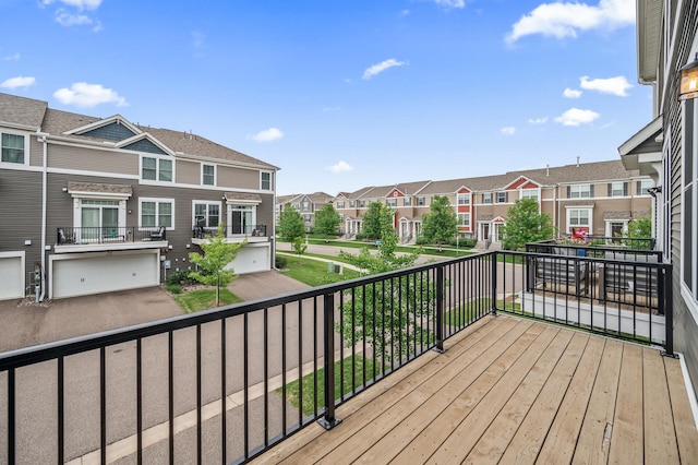 5040 93rd Ln N, Brooklyn Park, MN 55443 - wooden deck with a residential view