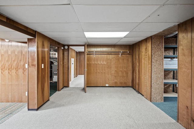 5030 Jefferson St NE, Columbia Heights, MN 55421 - finished below grade area featuring carpet floors, wood walls, and a drop ceiling
