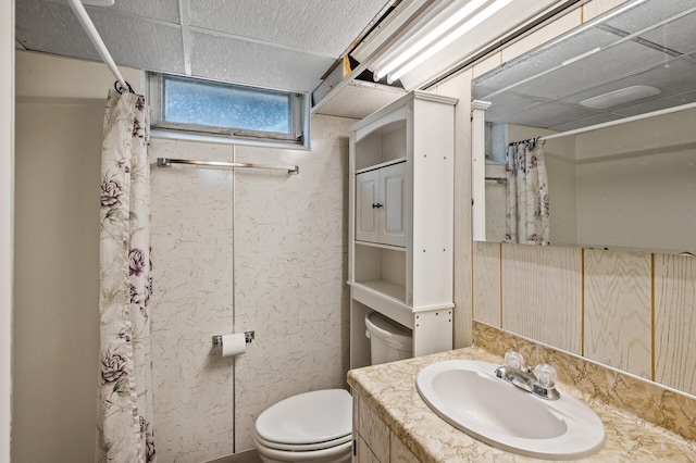 5030 Jefferson St NE, Columbia Heights, MN 55421 - bathroom with toilet, vanity, and a shower with curtain