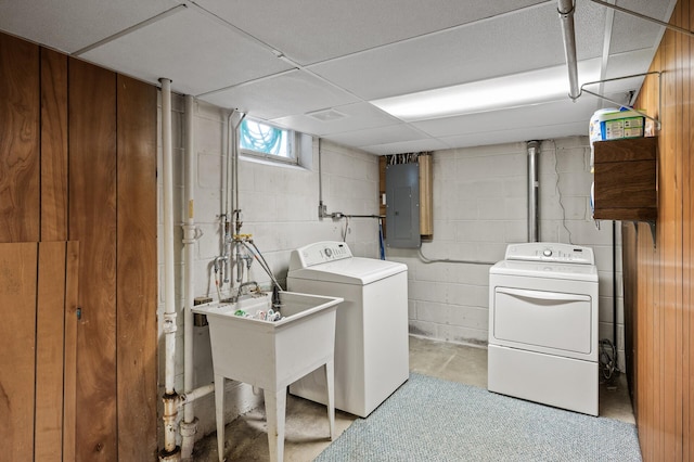 5030 Jefferson St NE, Columbia Heights, MN 55421 - laundry area with electric panel and washing machine and dryer