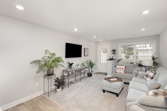 1212 Lower 143rd St E, Rosemount, MN 55068 - living area featuring recessed lighting, baseboards, and light wood-style flooring