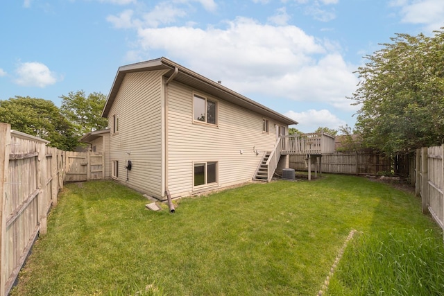 2209 18th Ave SE, Rochester, MN 55904 - back of property with a wooden deck, stairway, and cooling unit