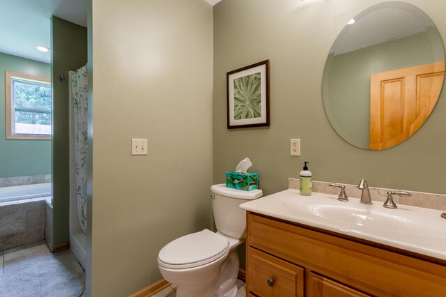 N8355 330th St, Gilman Twp, WI 54767 - full bathroom featuring vanity, toilet, and a shower with curtain
