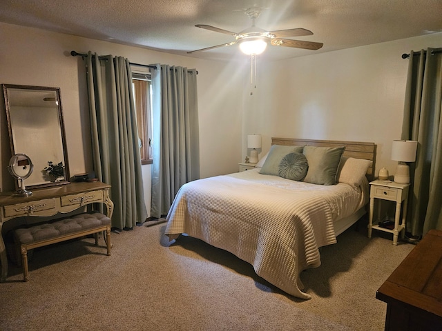 1427 Canary Dr, Albert Lea, MN 56007 - bedroom featuring carpet floors, ceiling fan, and a textured ceiling