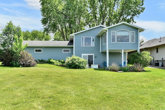 206 Skyline Hts, Wabasha, MN 55981 - back of property featuring a yard and central AC unit