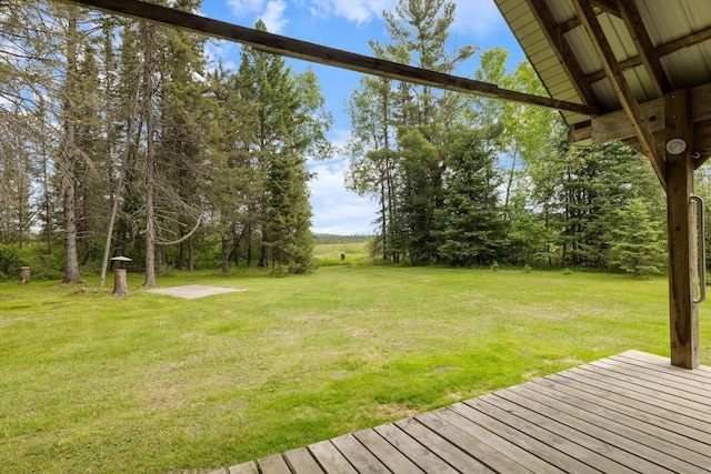 3573 Kallio Rd, Orr, MN 55771 - view of grassy yard featuring a deck