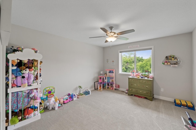 5945 178th St W, Lakeville, MN 55044 - rec room featuring a ceiling fan, carpet, and baseboards