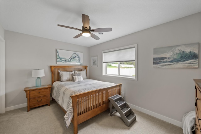 5945 178th St W, Lakeville, MN 55044 - bedroom featuring baseboards, light colored carpet, and ceiling fan