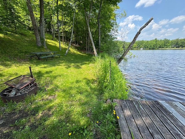 27315 Stark Lake Rd, Aitkin, MN 56431 - dock with a water view and a yard