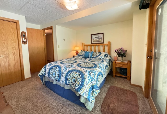 27315 Stark Lake Rd, Aitkin, MN 56431 - carpeted bedroom featuring a drop ceiling