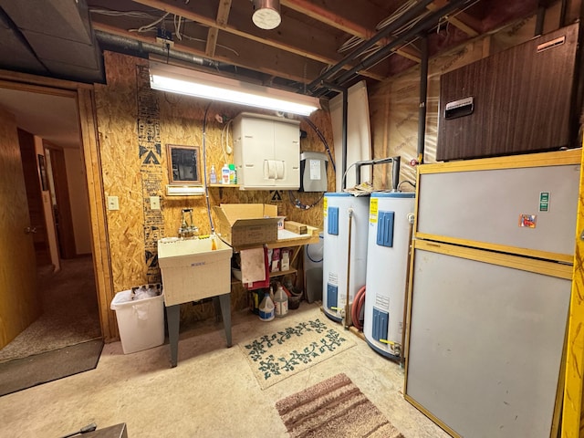 27315 Stark Lake Rd, Aitkin, MN 56431 - unfinished below grade area featuring heating unit and electric water heater