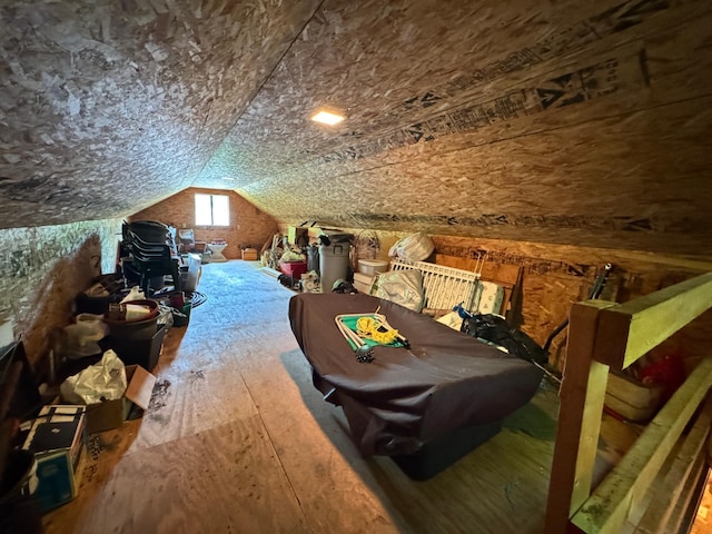 27315 Stark Lake Rd, Aitkin, MN 56431 - bedroom with vaulted ceiling and billiards table