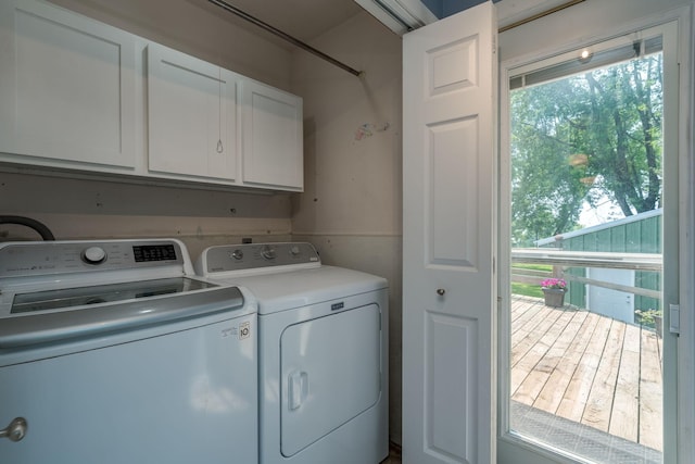 43867 County Road 15, New Sweden Twp, MN 56074 - laundry area with cabinet space, washer and dryer, and healthy amount of natural light