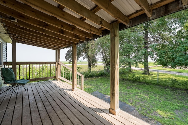 43867 County Road 15, New Sweden Twp, MN 56074 - wooden terrace featuring a fenced backyard
