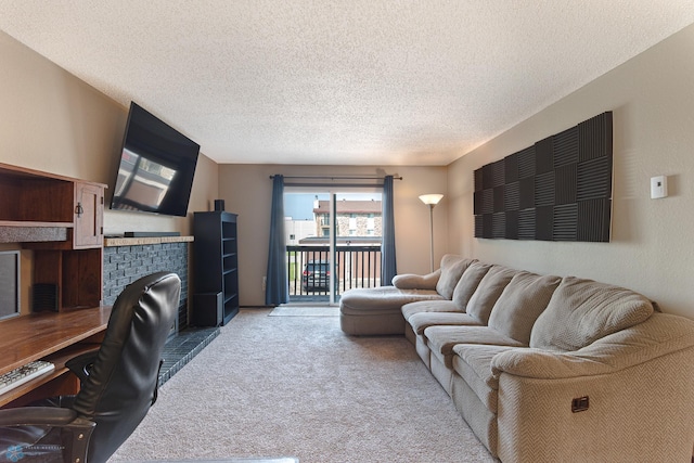 1129 22nd St S Unit B12, Fargo, ND 58103 - carpeted living area featuring a textured ceiling