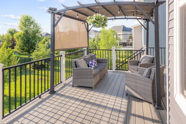 10329 Kentucky Ave N, Brooklyn Park, MN 55445 - wooden terrace featuring a yard