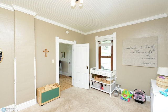5560 County Road 3, Kindred, ND 58051 - playroom with ornamental molding, carpet, and baseboards