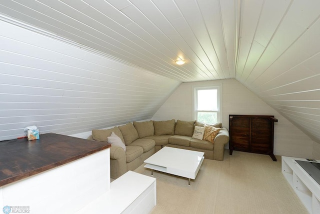 5560 County Road 3, Kindred, ND 58051 - living area featuring lofted ceiling and light carpet