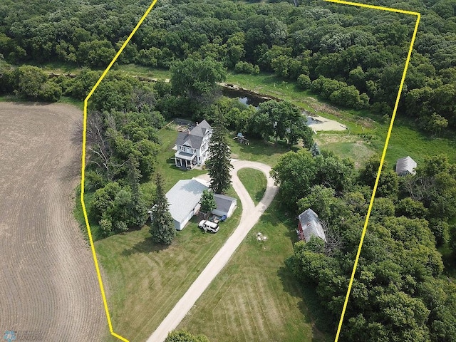 5560 County Road 3, Kindred, ND 58051 - aerial overview of property's location with property boundaries highlighted and a forest