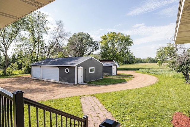 3546 230th St E, Prior Lake, MN 55372 - view of grassy yard featuring a garage and a storage unit