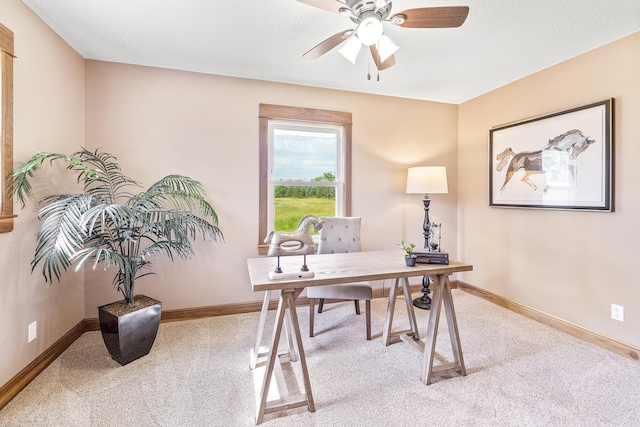 3546 230th St E, Prior Lake, MN 55372 - carpeted office featuring ceiling fan and baseboards