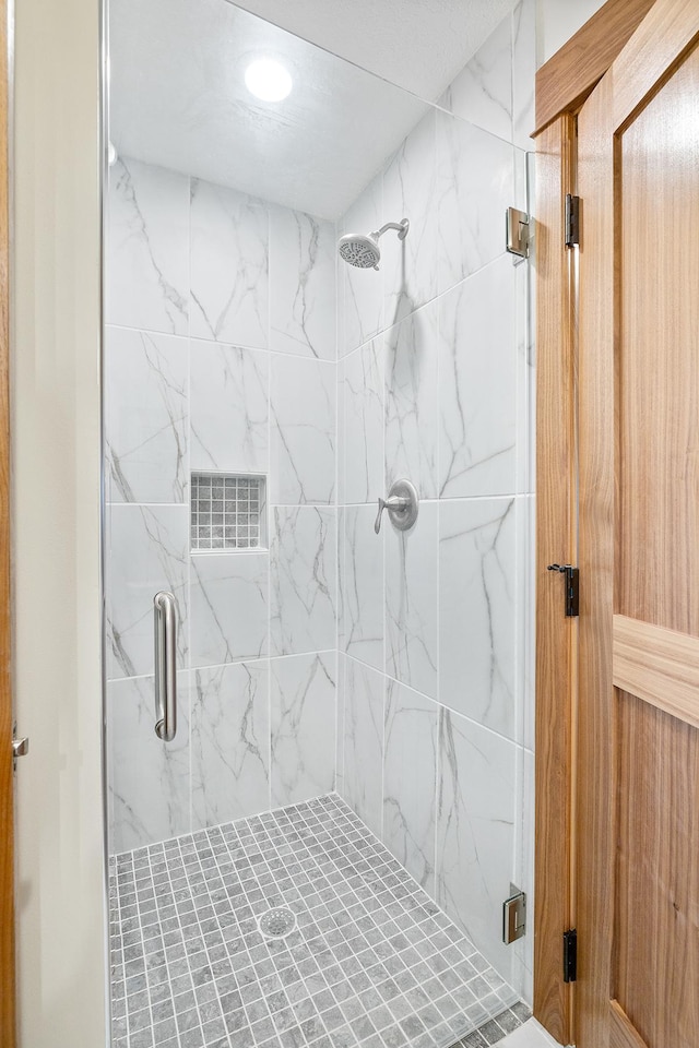 3546 230th St E, Prior Lake, MN 55372 - bathroom featuring a marble finish shower and recessed lighting