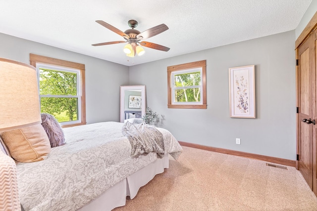 3546 230th St E, Prior Lake, MN 55372 - carpeted bedroom with a ceiling fan and a textured ceiling